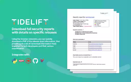 Tidelift  from Chrome web store to be run with OffiDocs Chromium online