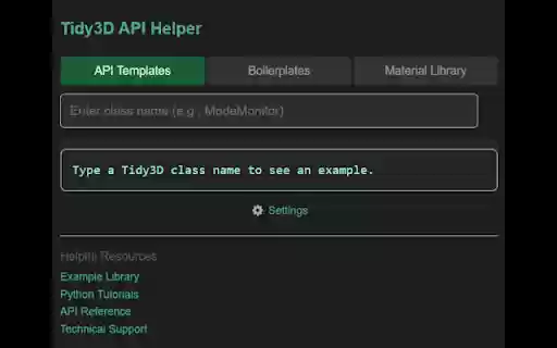 Tidy3D API Helper  from Chrome web store to be run with OffiDocs Chromium online