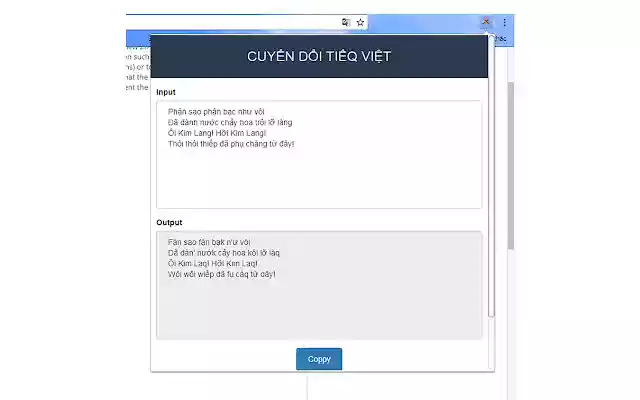 Tieq Viet  from Chrome web store to be run with OffiDocs Chromium online