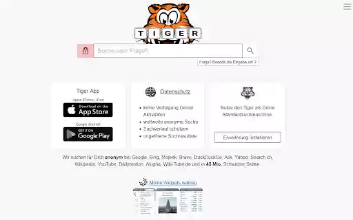 Tiger Startseite  from Chrome web store to be run with OffiDocs Chromium online