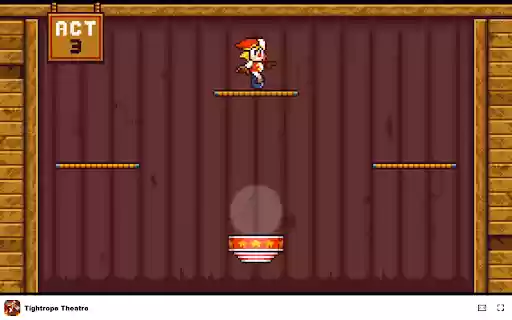 Tightrope Theatre Game Perform daring acts as a circus acrobat!  from Chrome web store to be run with OffiDocs Chromium online