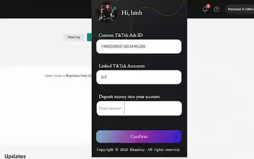 TikTok Ads Balance  Top Up TikTok Ads  from Chrome web store to be run with OffiDocs Chromium online
