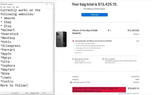 Time Check  from Chrome web store to be run with OffiDocs Chromium online