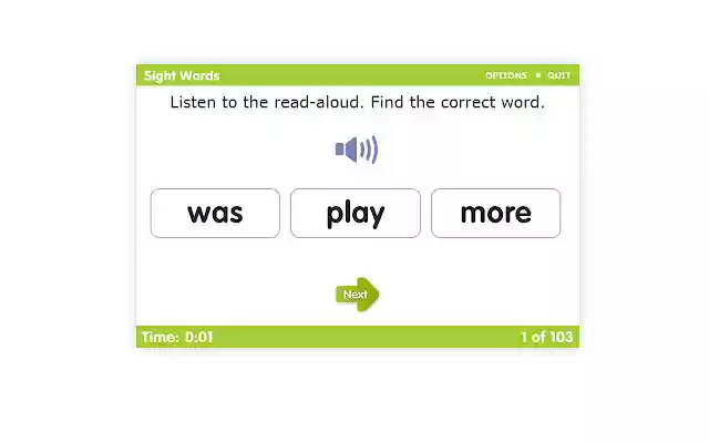 Timed Test: Sight Words  from Chrome web store to be run with OffiDocs Chromium online
