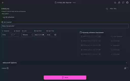 Timed URL Opener  from Chrome web store to be run with OffiDocs Chromium online