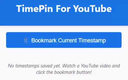TimePin For YouTube  from Chrome web store to be run with OffiDocs Chromium online
