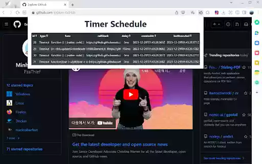 Timer lookup  from Chrome web store to be run with OffiDocs Chromium online