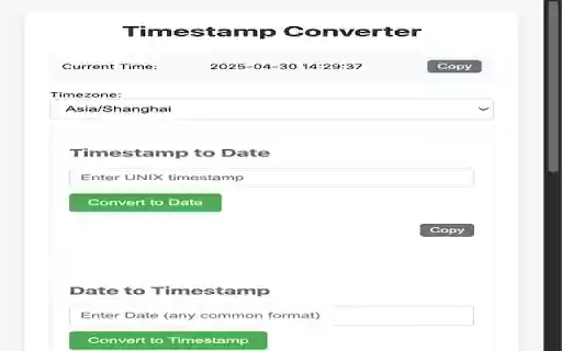 Timestamp Converter Pro  from Chrome web store to be run with OffiDocs Chromium online