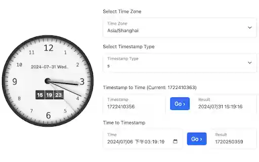 TimeSync Zone Clock Converter  from Chrome web store to be run with OffiDocs Chromium online