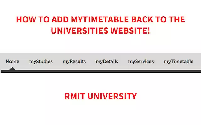 Timetable on myRMIT  from Chrome web store to be run with OffiDocs Chromium online