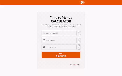 Time to Money Calculator  from Chrome web store to be run with OffiDocs Chromium online