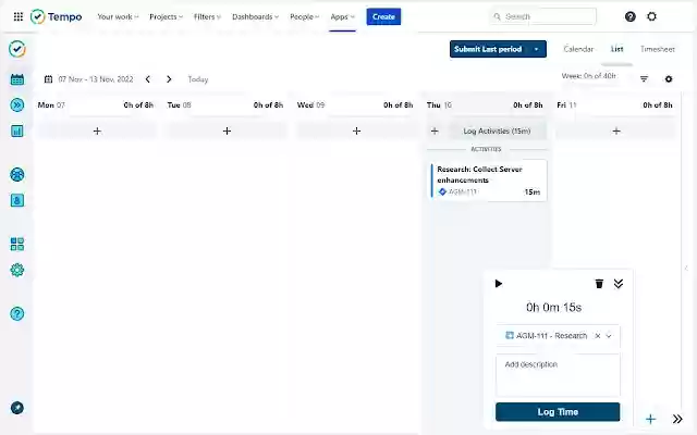 Time Tracker by Tempo  from Chrome web store to be run with OffiDocs Chromium online