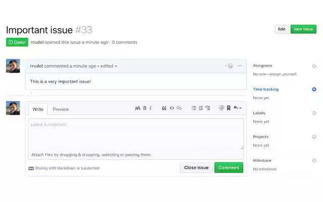 Time Tracking for Github Issues  from Chrome web store to be run with OffiDocs Chromium online