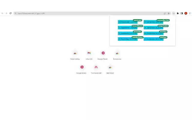 TimeZoner  from Chrome web store to be run with OffiDocs Chromium online