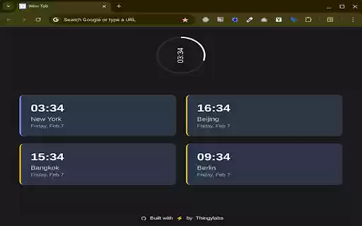 Time Zones Tab  from Chrome web store to be run with OffiDocs Chromium online