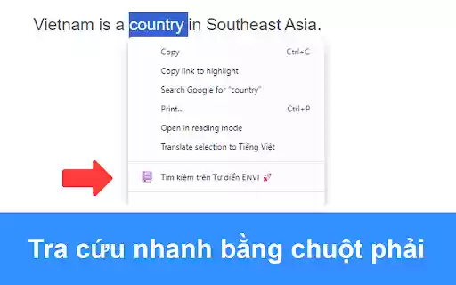 Từ điển Anh Việt ENVI  from Chrome web store to be run with OffiDocs Chromium online