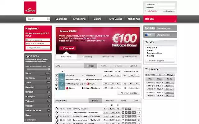 Tipico Sports  from Chrome web store to be run with OffiDocs Chromium online
