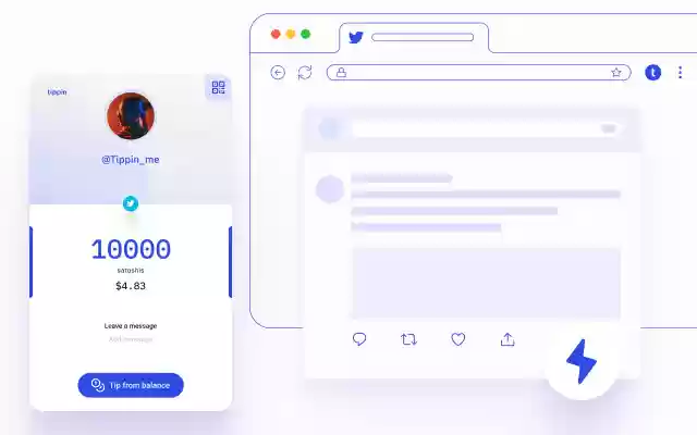 Tippin Extension (tippin.me)  from Chrome web store to be run with OffiDocs Chromium online