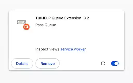 TIXHELP Queue Extension  from Chrome web store to be run with OffiDocs Chromium online