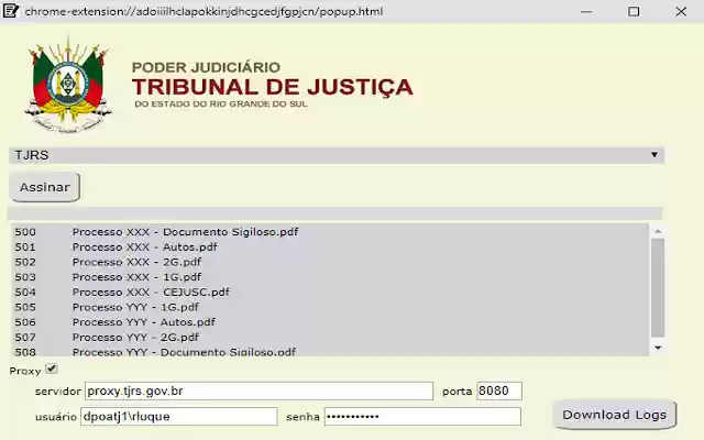 TJRS Signer  from Chrome web store to be run with OffiDocs Chromium online