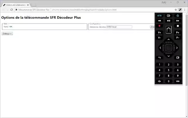 Télécommande SFR Décodeur Plus  from Chrome web store to be run with OffiDocs Chromium online
