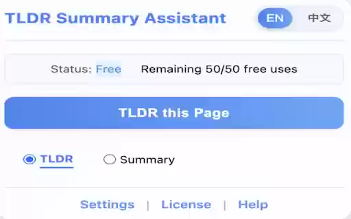 TLDR Summary Assistant  from Chrome web store to be run with OffiDocs Chromium online
