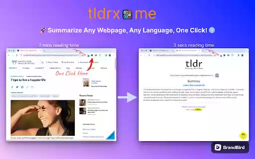 tldrx.me  from Chrome web store to be run with OffiDocs Chromium online