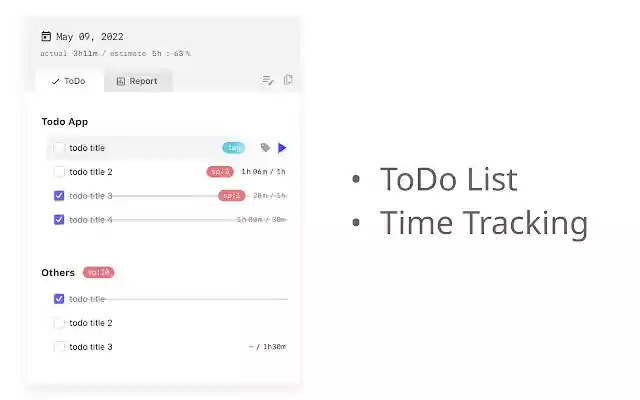 TLT : ToDo List  Time Tracking  from Chrome web store to be run with OffiDocs Chromium online