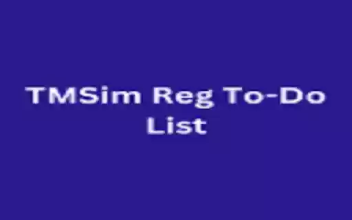 TMSim Reg To Do List from Chrome web store to be run with OffiDocs Chromium online TMSim Reg To Do List from Chrome web store to be run with OffiDocs Chromium online