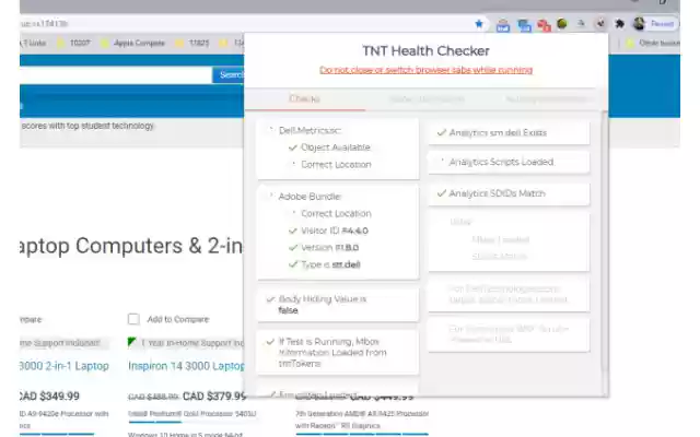 TNT Health Checker  from Chrome web store to be run with OffiDocs Chromium online