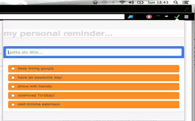 To D(ay)  from Chrome web store to be run with OffiDocs Chromium online