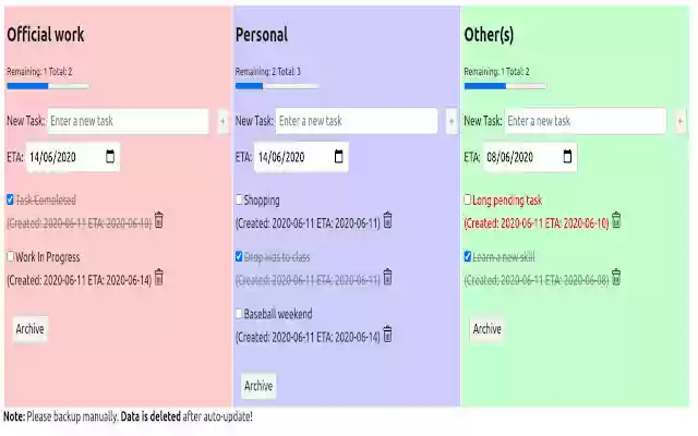 Todo and Journaling System  from Chrome web store to be run with OffiDocs Chromium online