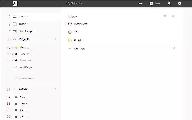 Todoist Shortcuts (GMail / vim inspired) from Chrome web store to be run with OffiDocs Chromium online Todoist Shortcuts (GMail / vim inspired) from Chrome web store to be run with OffiDocs Chromium online