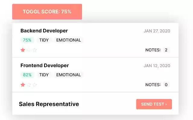 Toggl Score  from Chrome web store to be run with OffiDocs Chromium online