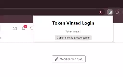 Token Vinted Login  from Chrome web store to be run with OffiDocs Chromium online