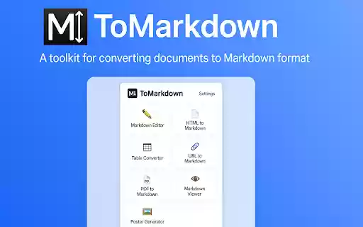 ToMarkdown  from Chrome web store to be run with OffiDocs Chromium online