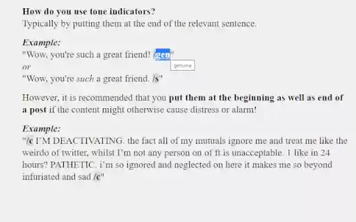 Tone Indicators Explained  from Chrome web store to be run with OffiDocs Chromium online
