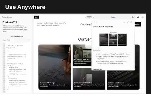 Toolkit by Will Myers  from Chrome web store to be run with OffiDocs Chromium online