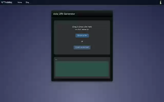 Toolsley Data URI Generator  from Chrome web store to be run with OffiDocs Chromium online