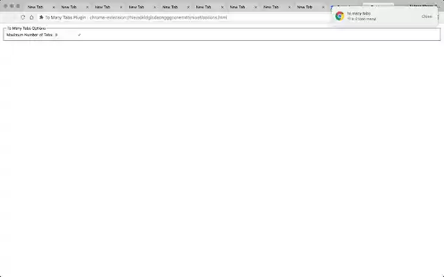 Too Many Tabs  from Chrome web store to be run with OffiDocs Chromium online
