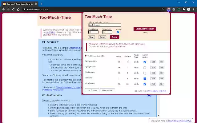 Too Much Time  from Chrome web store to be run with OffiDocs Chromium online
