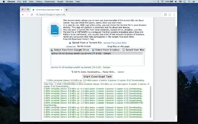 Torrent Cloud Download Tester  from Chrome web store to be run with OffiDocs Chromium online
