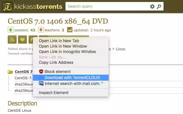 TorrentCloud torrent Upload  from Chrome web store to be run with OffiDocs Chromium online