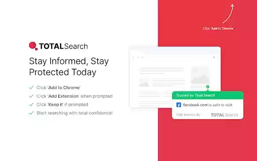 Total Search Safer Searching, Smarter Browsing  from Chrome web store to be run with OffiDocs Chromium online