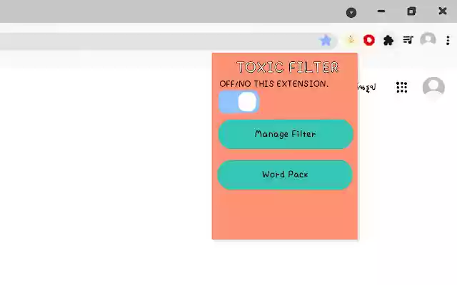 Toxic Filter  from Chrome web store to be run with OffiDocs Chromium online