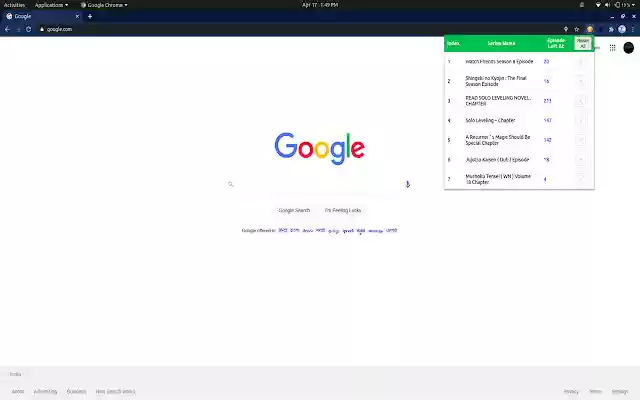 TrackEmAutomatic TV Series, Anime Tracker  from Chrome web store to be run with OffiDocs Chromium online