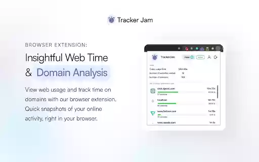 TrackerJam Automatic Time Tracker and Web Analytics  from Chrome web store to be run with OffiDocs Chromium online