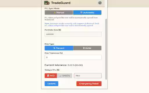 TradeGuard  from Chrome web store to be run with OffiDocs Chromium online