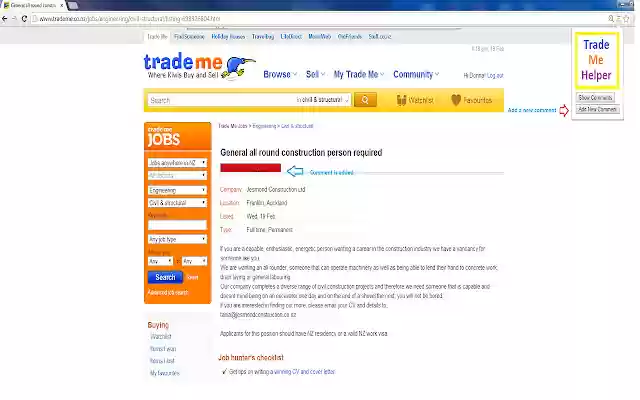TradeMe Helper from Chrome web store to be run with OffiDocs Chromium online TradeMe Helper from Chrome web store to be run with OffiDocs Chromium online