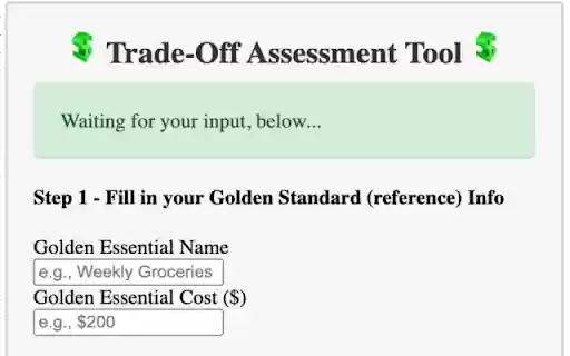 Trade Off Assessment Tool  from Chrome web store to be run with OffiDocs Chromium online